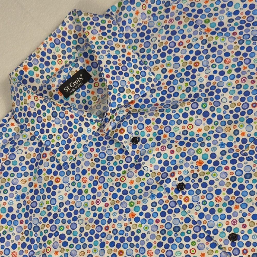 St. Croix Multicolor All Over Print Long Sleeve Button-up Mens Shirt Size 3XL 19
